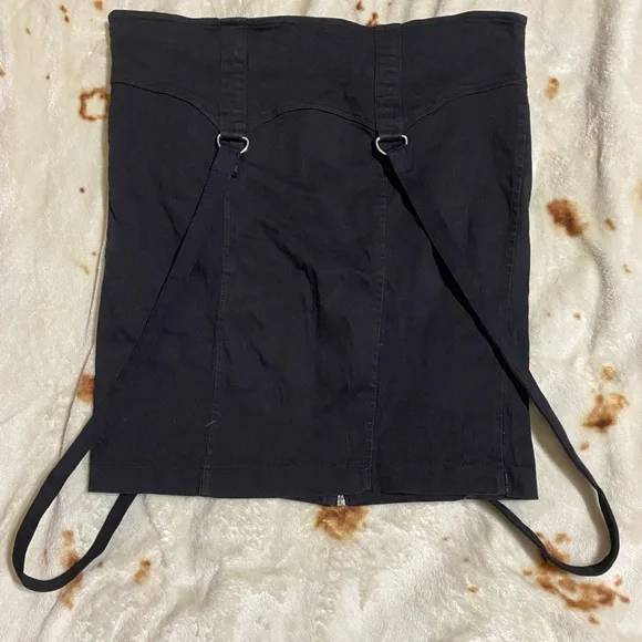 Lip Service Black Pencil Skirt with Front Zipper, Stud Details, Original Straps - Picture 6 of 7